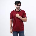Maroon Color Polo White T-Shirt For Men Stylist New Premium Quality By RKS Mega Mall.