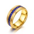 Cheap stainless steel green stone rings black wedding ring men. 