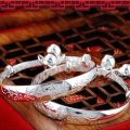 【Beiver Jewelry Store  】Pcs Chinese Baby Kids Bell Bangle Bracelet Jewelry Adjustable Bangle. 