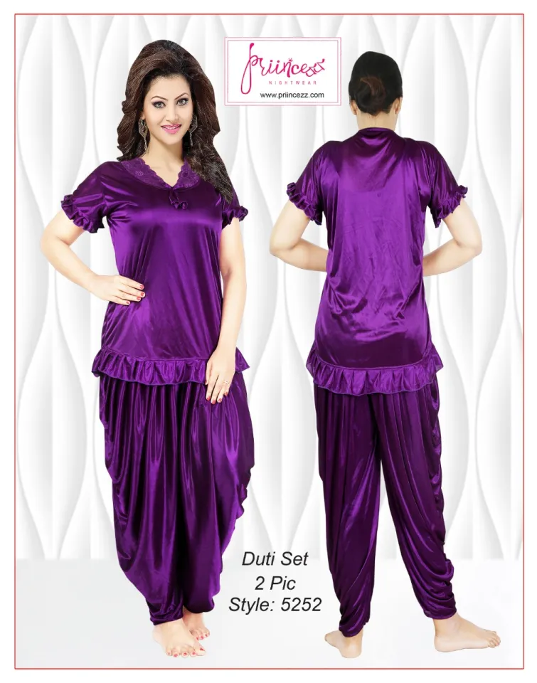 Stylish Dhuti Pattern Nighty Night Dress for comfortable new design night dress for women Daraz .bd