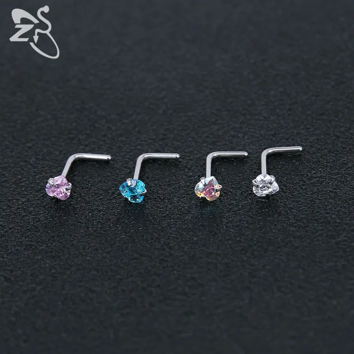 ZS%203-12pcs/lot%20Stainless%20Steel%20Nose%20Stud%20Set%20Round%20Heart%20Star%20CZ%20Crystal%20Nose%20Piercings%203MM%20L%20Shape%20Nostril%20Piercing%20Jewelry%2020g%20-%20Image%205