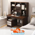 Simple Desk Bookshelf All-in-one Computer Desk Storage Space Student Home Study Bedroom Office Desk with Household Furniture 54/45. 