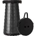 Fishboy Portable Retractable Folding Stool,Telescoping Foldable Camping Stool,Load Capacity 400lbs,Height Adjustable for Outdoor Fishing Hiking Gardening Travel BBQ (Black).