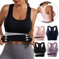 Sports Yoga Bra For Women Mesh Breathable Crop Top Underwear Push Up Gym Fitness Active Bras Seamless Running Vest Camisole.