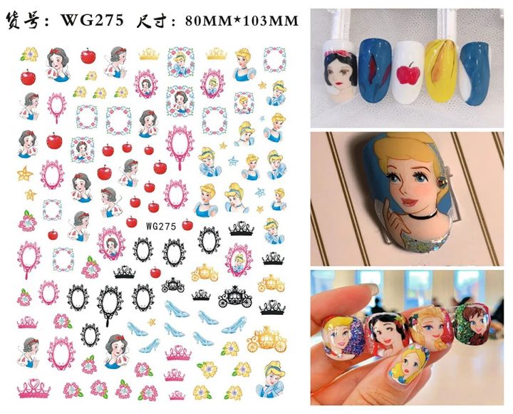 Black%20Mickey%20Mouse%20Tigger%20Stitch%20Cartoon%20Nail%20Stickers%20Nail%20Art%20Decals%20Disney%20Princess%20Donald%20Duck%203D%20Stickers%20Press%20on%20Nails%20-%20Image%207