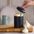 Metal Onion Garlic Potato Jar, Food Storage Container Tin, Kitchen Canister and Aerating Holes with. 