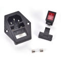 【YIYANGMAOYI111】1PC AC 10A 320 C14 Inlet Socket Fuse Switch Connector Plug Connector With 10A Fuse Red Switch Fused Socket. 