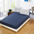 Factory Direct Sales New Solid color Fitted Sheet with Elastic Band Bed Sheet Mattress Cover bedsheet White Blue FKK-1B.