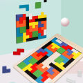 Children's Puzzle Tetris 0.19 Wooden Early Education Shape Matching Toy Baby Puzzle Puzzle Blocks. 