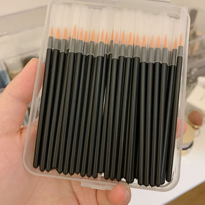 50pc%20eyeliner%20brush%20with%20cap%20fine%20nylon%20hair%20makeup%20brush%20disposable%20fiber%20eyeliner%20brush%20-%20Image%202