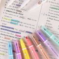Erasable Highlighters Assorted Colors Light Pastel Highlighters 12colors Double-end Erasable Highlighter Pastel Liquid Markers.