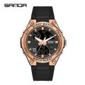 Sanda 6008 watch fashion sports multi-function student electronic watch men's waterproof quartz watch one generation wholesale. 