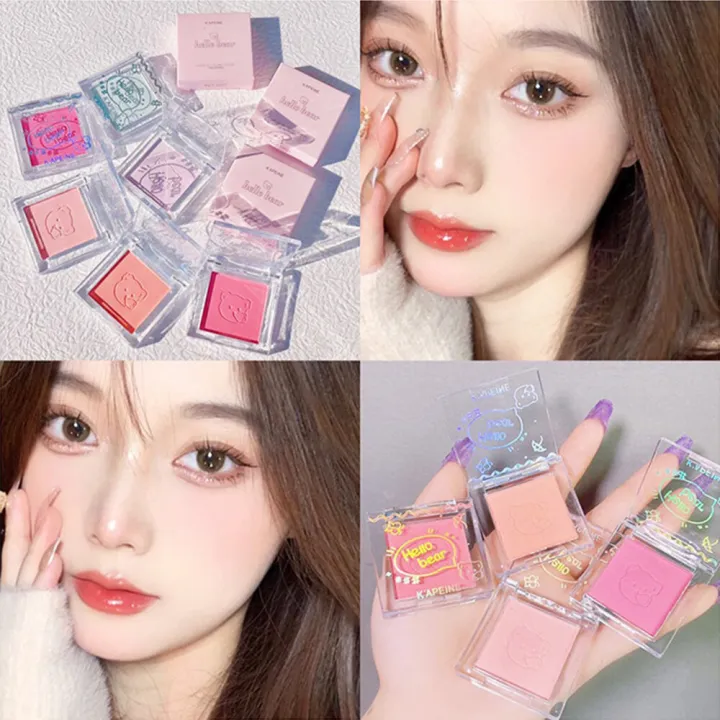 KAPEINE Makeup Monochrome Blush Palette Face Mineral Pigment Peach Orange Nude Matte Vitality Natural Blush Contour Cheek Blusher
