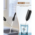 Milk Frother, USB Rechargeable Electric Milk Frother Stick Manual Handy Milk Frother for Coffee, Latte,Black+White Durable Easy Install Easy to Use. 
