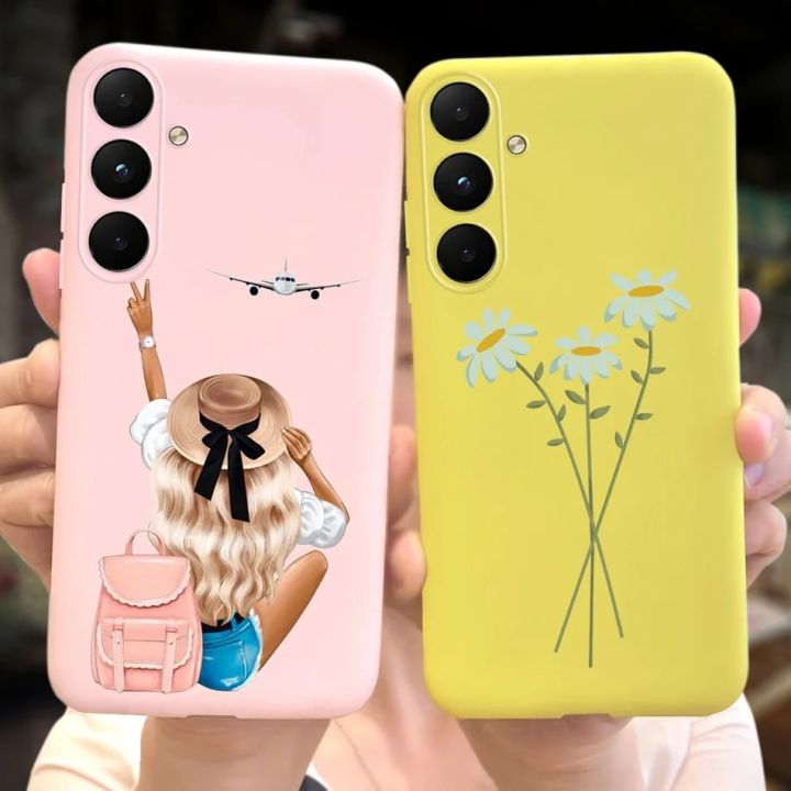 For Samsung Galaxy A05S Case Samsung A05S 2023 Beautiful Girl Flower Painted Back Cover For Samsung A05s A057F Soft Silicon Case