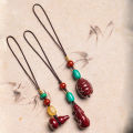 Cinnabar rough stone pendant, mobile phone chain pendant, male and female Chinese style ancient style short pendant small pendant 1.
