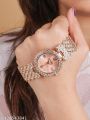 Watch with Stainless Steel Strap & Matching Bracelet - Ideal Gift for Her. 