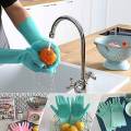 Silicone kitchen gloves, magic washing gloves with scrubber, not to hurt your hands, multi-purpose gloves for household cleaning. 