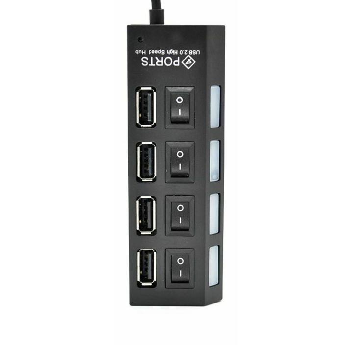 Adapter 4 Ports USB 2.0 Hub On/off Switch Multi Splitter For Laptop/PC/Desktop