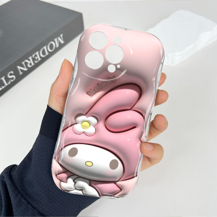 Hontinga%20for%20Redmi%20Note%2012%204G%20Back%20Cover%203D%20Kuromi%20Melody%20Print%20Cream%20Texture%20Phone%20Case%20Wavy%20Edge%20Soft%20Silicone%20Cover%20-%20Image%204