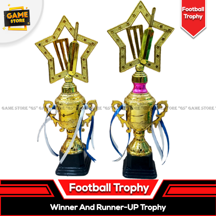 Cricker Tournament Gold Trophy Recognize Excellence on the Court with This Gold Trophy Standing 12 & 14 Inches approx Tall