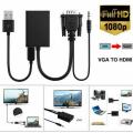 Vga To Hdmi Converter PREMIUM QUALITY VGA to HDMI Adapter 1080P VGA Male to HDMI Female Converter for Laptop HDTV Monitor Video 1080P VGA to HDMI Converter Adapter with Audio and USB 5v. Power Cable. 
