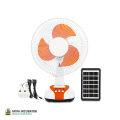 MK Defender 12 inches Rechargeable emergency Fan Solar Fan with solar battery Table Fan with LED light 2 Speed AC DC Charging - Mk-2912. 