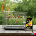 Code- 6045 - 18 x 12 Inches Thin Metal Wire Cage with Tray, Food & Water Pot for Budgerigar,Lovebirds,Finches,Parrots,Hamster,Cockatiel, Chicken,Duck,Quail,Rabbit ,Cat,Dog ,Dove | bird cage house accessories food toy nest harness feeder china decoration.