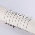 Alphabet A-Z Round Pendant Bracelets Stainless Steel Bracelets for Men Women Trend Jewelry for Party Gift (17+5CM). 