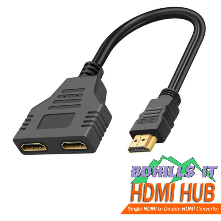 HDMI Splitter Cable – 1 HDMI Input to 2 HDMI Outputs (Male to Dual Female)