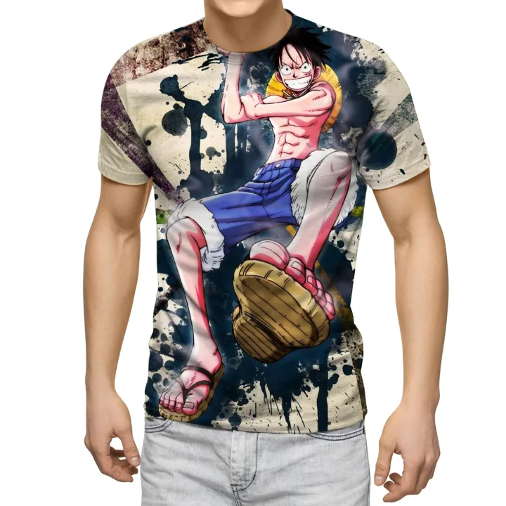 Anime%20One%20Piece%20Tshirt%20Men's%20T-shirt%20Monkey%20D.%20Luffy%20Children's%20Clothing%20Luffy%20T%20shirt%20Cartoon%20Clothes%20Quick-drying%20Shirt%20-%20Image%208