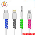 4pcs Spiral Data Cable Protective Cover Suction Cup Is Suitable for The Charging Cable 0.03 mm / 4pcs Charger Cord Saver Cable Protector. 
