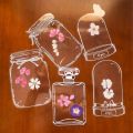 ARELENE 80Pcs Glassware Bottle Shape Frame Stickers for Scrapbooking Decorative Decals Paper Planner Junk Journal Supplies. 