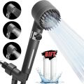 High-pressure Shower Head 3-mode Adjustable Spray with Massage Brush Filter Rain Shower Faucet Bathroom Accessories. 