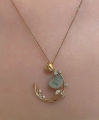 Jinpeng Yulu new Chinese imitation jade crescent necklace light luxury niche ancient style national style clavicle chain. 