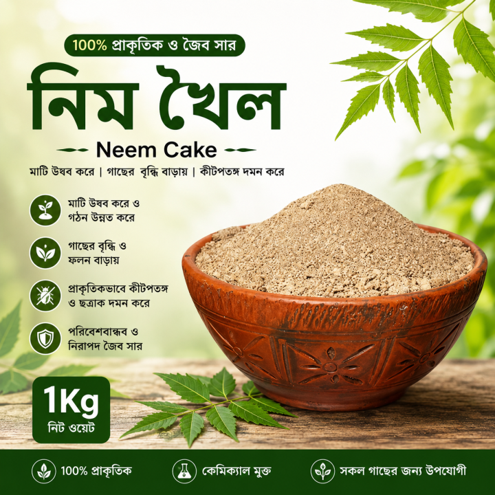 Neem Cake Soil Conditioner & Pest Control Fertilizer – 1Kg