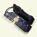 Black 5 Point Multi Plug Socket With Switch. 