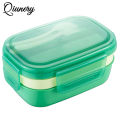 Qiunery Student Bento Lunch Box With Cutlery 1900ml Large Capacity Microwave Freezer Dishwasher Safe Leak-Proof Food Box.