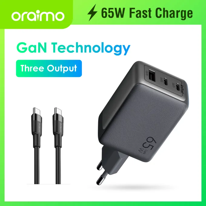 65W fast charging  ALL-IN-ONE GaN Charger 100W C to C cable