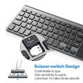 Thin 2.4GHz USB Wireless Mini Keyboard with Number Touchpad Numeric Keypad for Tablet Desktop Laptop PC-Silver gray.