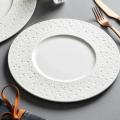 Pure White Ceramic Steak Plate Western Food Plate Household Pasta Flat Plate Commercial Restaurant Hotel Placing Tableware.