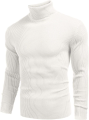 White Men's Fashionable Full Sleeve High Neck Sweater. 