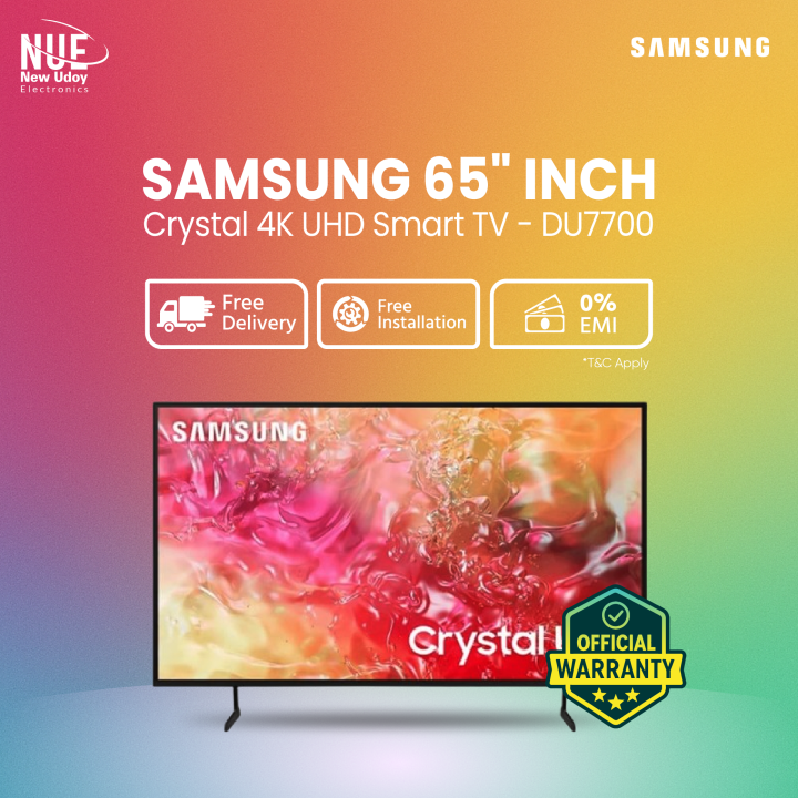 65" Samsung Official 4K Smart Crystal UHD TV (DU7700) with Free Delivery