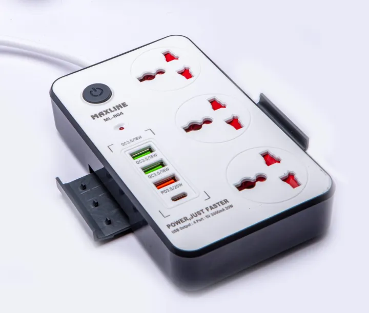 Maxline%20ML-804%20Multiplug%203%20Ways%20Power%20Socket%20And%204USB%20Port%20With%20Adjust%202%20Mobile%20Stand%202%20Yard/%206%20Feet%20Cable%20White%20Colour%20-%20Image%204