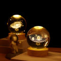 3D Moon Crystal Ball Astronomy Galaxy Solar System Saturn Luminous Balls Snow Glass Globe Night Light Home Desktop Decoration. 