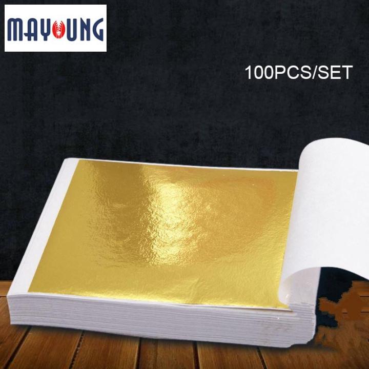 Mayoung%20100%20Pcs%20Gold%20Leaf%20Sheets%20Foil%20Paper%20for%20Arts%20Slime%20DIY%20Gilding%20Nails%20Art%20Craft%20-%20Image%208