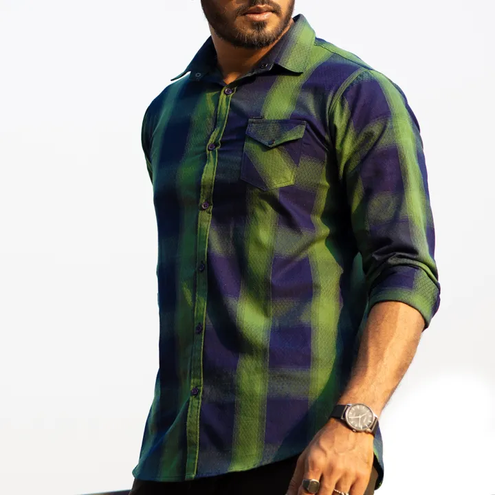 Men's%20Light%20Green%20Check%20Trendy%20Shirt%20-%20Image%202
