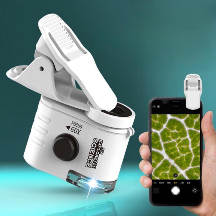 60x Mini Microscope Children's Science Experiment Pocket Microscope Toy with LED Light Education Handheld Microscope Children's