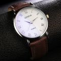 Minimalist Men's Watch Fashion Slim Watch Simple Men's Business Leather Quartz Watch Clock Casual Wristwatch.