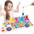 Early Educational Jigsaw Puzzle Toy Wooden Fishing Game Toy Stacking Toys Preschool Learning Educational Toys Fine Motor Skill. 